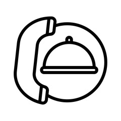 Food call line icon. Food delivery icon. Restaurant icon isolated on white background. Transparent background, minimalist symbol. Vector images