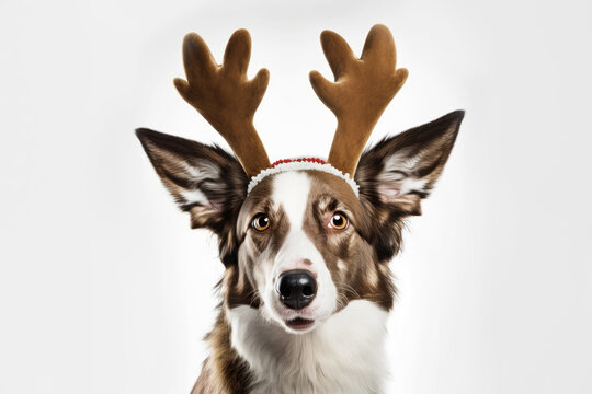 Christmas dog. Generative AI