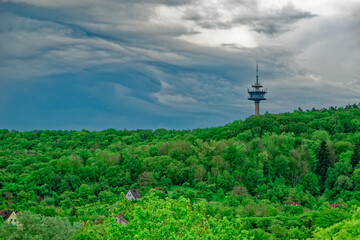 Beautiful landscapes of Bavaria during a thunderstorm.