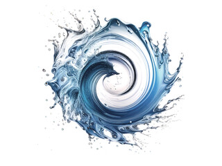 Liquid splashes. Abstract water spiral. Generative AI