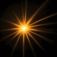 Obraz premium sunblast effect golden color in black background