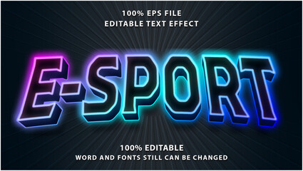 e-sport text effect, editable text neon light theme.