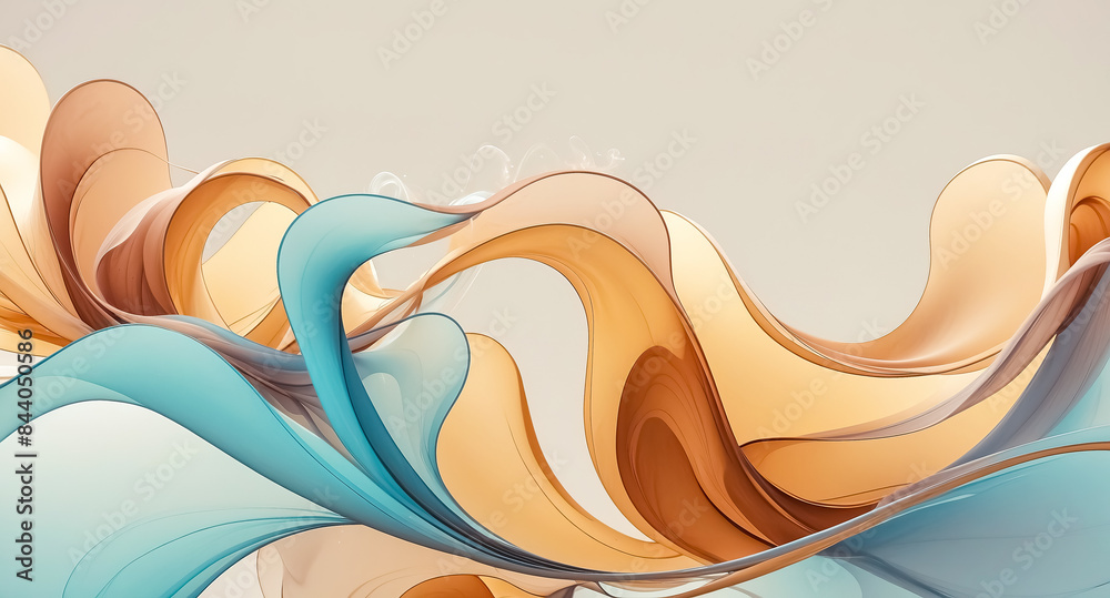 Poster Abstract Curves in Blue and Orange