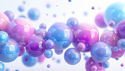 Abstract Background with Floating Spheres in Vibrant Hues