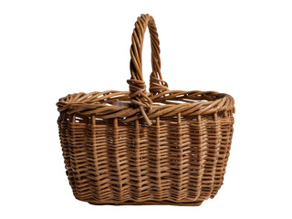 Isolated PNG Empty Wicker Basket, GENERATIVE AI