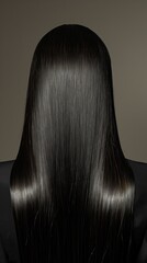 Naklejka premium Dark Hair Girl Back View