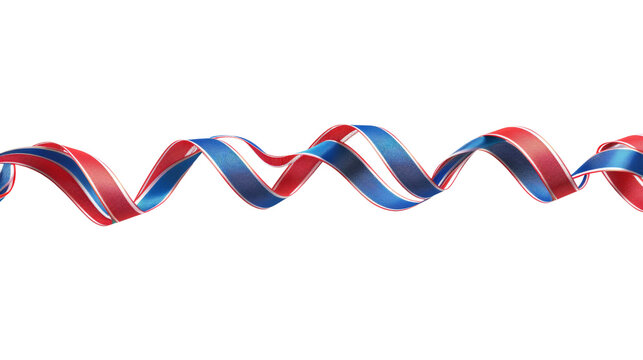 Red, white and blue twirly ribbon, Independence Day, 4th of July