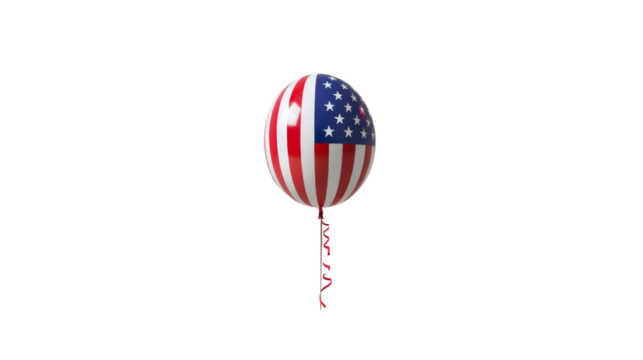 Balloon with the American flag colors and pattern