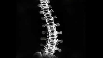 X-ray image depicting a human spine, symbolizing the concept of back pain.