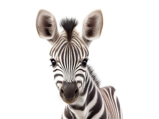 Baby zebra portrait. Generative AI illustration