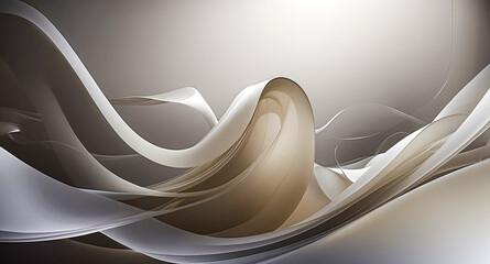 Abstract Beige and White Curved Shapes Background