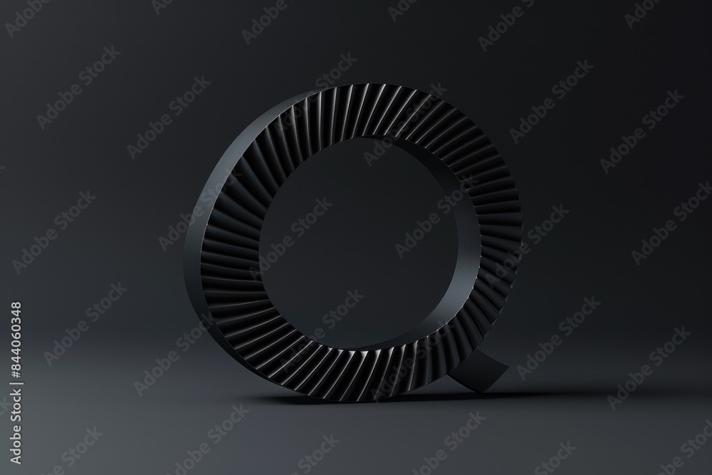 Poster A close-up of a black circular object on a dark surface, ideal for use in scenes where mystery or intrigue is needed