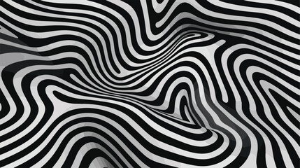 Black and white moire lines vector striped psychede