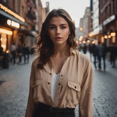 Fototapeta premium portrait of a woman in the city