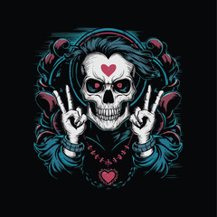 Dark detailed skull gets a makeover with an expressive skull textured background in vector illustration