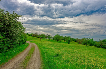 Beautiful landscapes of Bavaria during a thunderstorm.