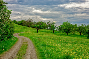 Beautiful landscapes of Bavaria during a thunderstorm.
