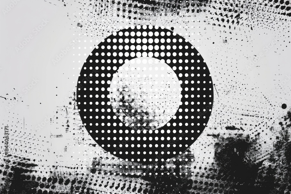 Poster a simple illustration of a circular shape in monochrome colors