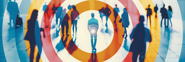 An illustration of identifying the target audience through market research, creating personalized marketing strategies to engage different customer segments