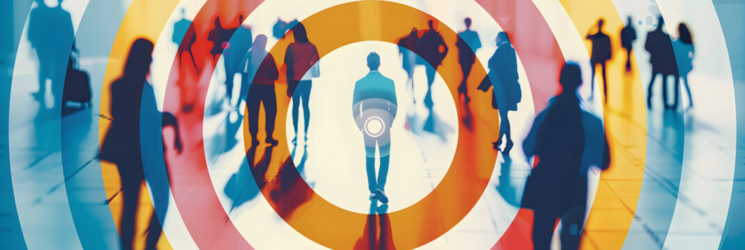 An illustration of identifying the target audience through market research, creating personalized marketing strategies to engage different customer segments