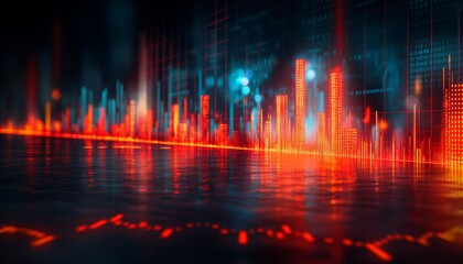 Abstract financial data graph visualization