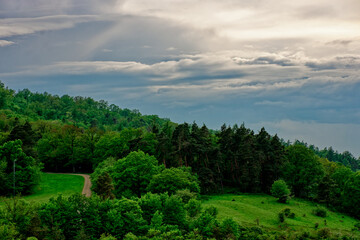 Fototapeta premium Beautiful landscapes of Bavaria during a thunderstorm.