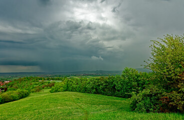 Beautiful landscapes of Bavaria during a thunderstorm.