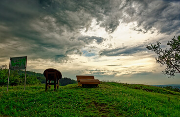 Beautiful landscapes of Bavaria during a thunderstorm.