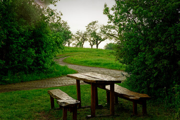 Beautiful landscapes of Bavaria during a thunderstorm.