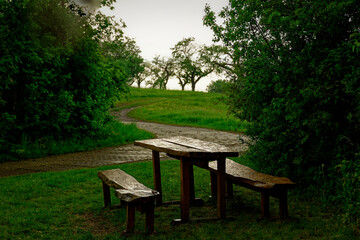Fototapeta premium Beautiful landscapes of Bavaria during a thunderstorm.