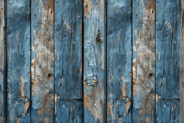 Fototapeta premium A close-up shot of a wooden wall with peeling paint, perfect for use in DIY or home renovation projects