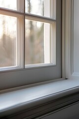 Fototapeta premium A collection of white window sills, perfect for interior design or architectural photography