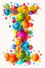 A collection of colorful bubbles floating on top of each other, perfect for use in creative designs and illustrations