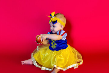 Baby girl wearing a costume