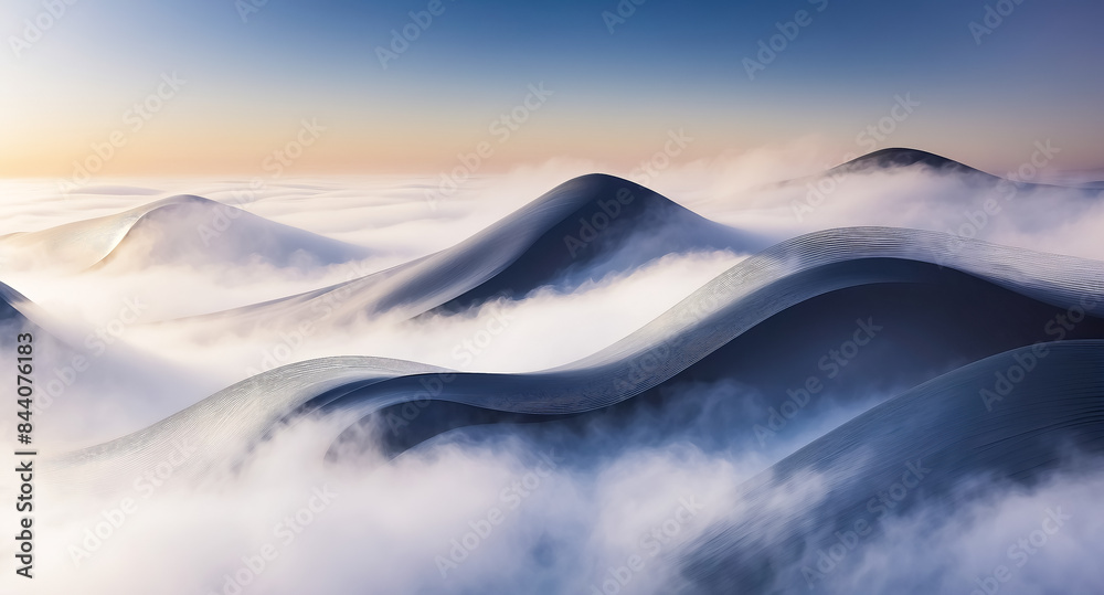 Poster Abstract Mountain Range in the Clouds