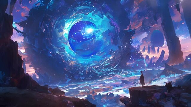 An exhibit exploring the concept of parallel universes and the idea that the event horizon could be a gateway to them.