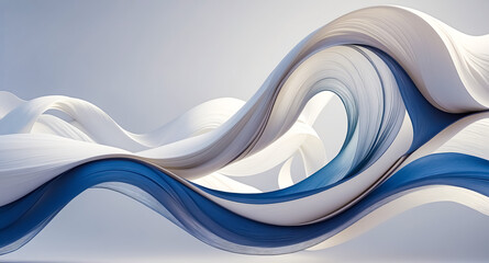 Abstract Blue and White Swirling Lines