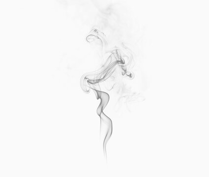 Smoke plume, ethereal and wispy, rising gracefully against a transparent background.