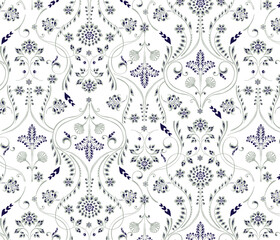 Decorative flowers with motifs curly leaves