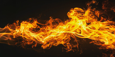 Fototapeta premium Abstract golden flames on dark background