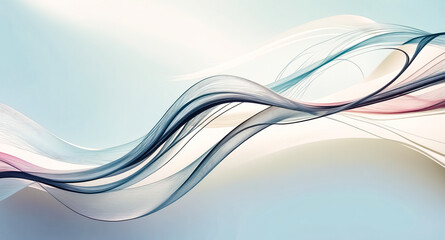 Obraz premium Abstract Blue and White Flowing Lines