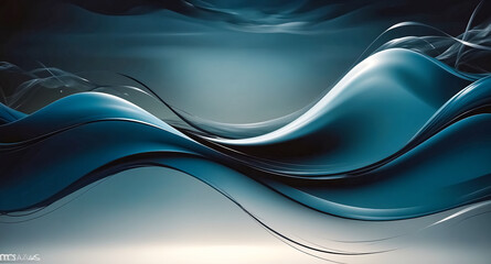 Obraz premium Abstract blue and black wave background