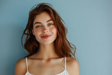 A close up portrait of a young woman with a subtle smile