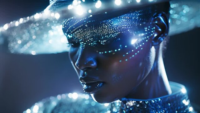 A runway show unveils a new line of holographic accessories including bags hats and jewelry that add a futuristic element to any outfit.