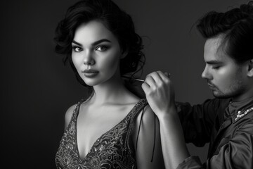 Obraz premium Fashion Model In Tailored Dress