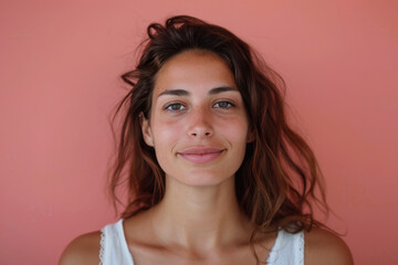 Fototapeta premium A close up portrait of a young woman with a subtle smile