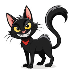 black cat cartoon vector