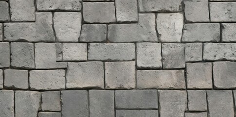 Obraz premium pavement texture seamless pattern of square stones on a brick wall
