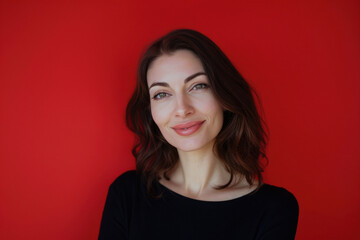 A close up portrait of a young woman with a subtle smile
