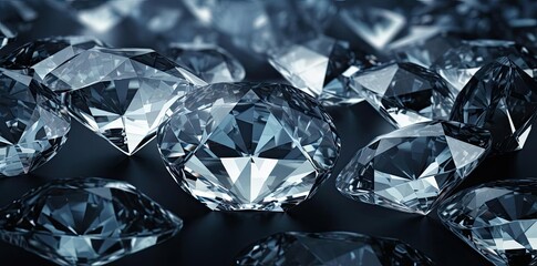 diamonds textured on a black table with a shiny ball in the foreground